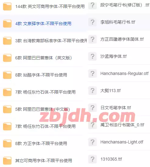 10万+设计必备字体大全/按照类型分类/超级全/部分可商用