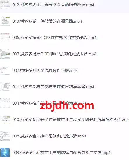 
拼多多店铺运营思路与实操干货/当天入驻/当天开卖/稳定出单/13节课