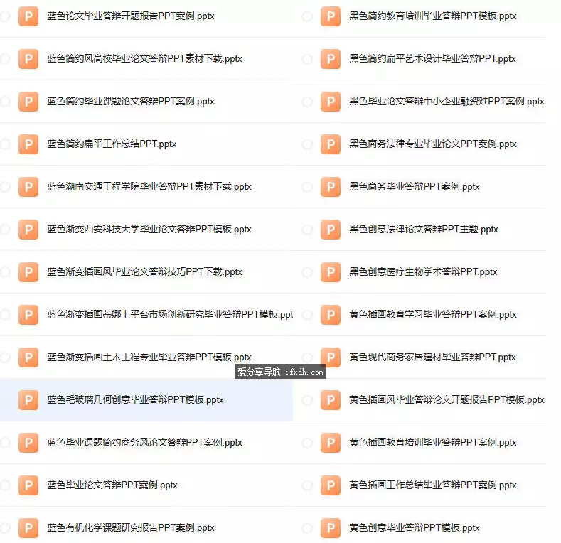 100套收费高质量毕业答辩PPT模板分享